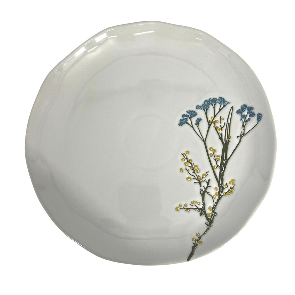 Lenox Wildflowers Stoneware Dinner Plate 11 Inch Blue Yellow Floral White 896611